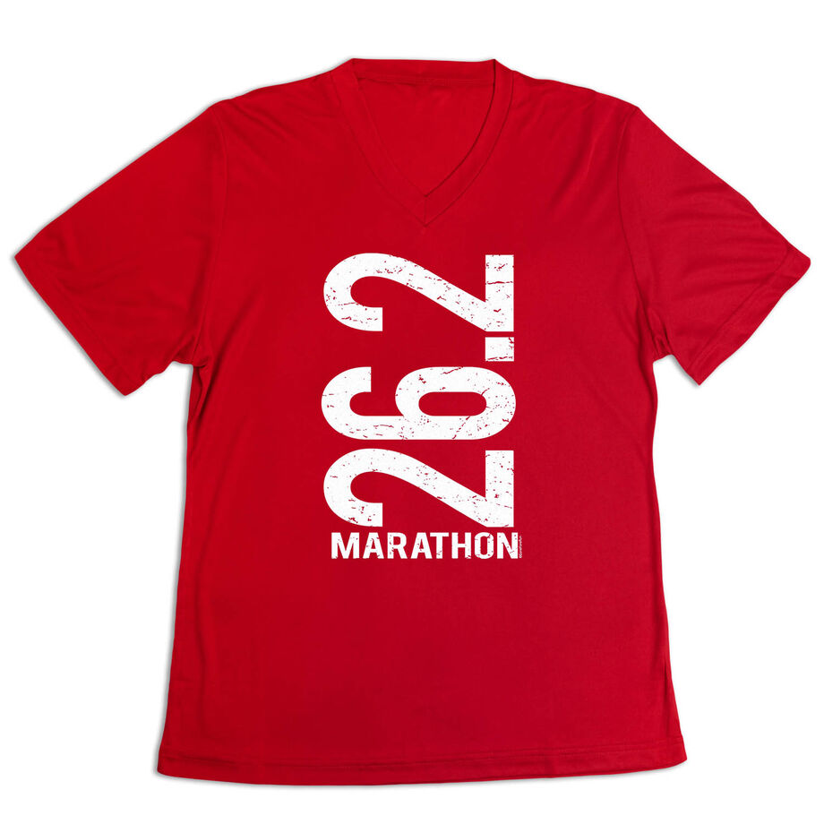Women's Short Sleeve Tech Tee - 26.2 Marathon Vertical