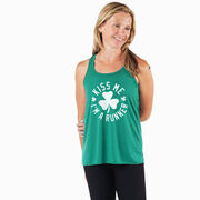 Running Flowy Racerback Tank Top - Kiss Me I am a Runner Shamrock