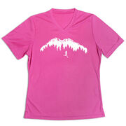 Women's Short Sleeve Tech Tee - Trail Runner in the Mountains