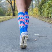 Woven Knee-High Socks - USA Stars & Stripes