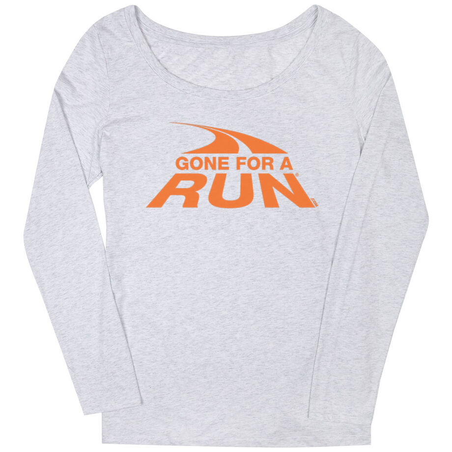 Women's Runner Scoop Neck Long Sleeve Tee - Gone For a Run Logo