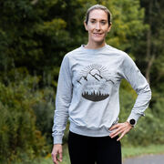 Running Raglan Crew Neck Pullover - Life's Long Run Long (Mountains)