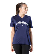 Women's Short Sleeve Tech Tee - Trail Runner in the Mountains