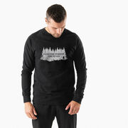 Hiking Raglan Crew Neck Pullover - Into the Forest I Must Go Hiking