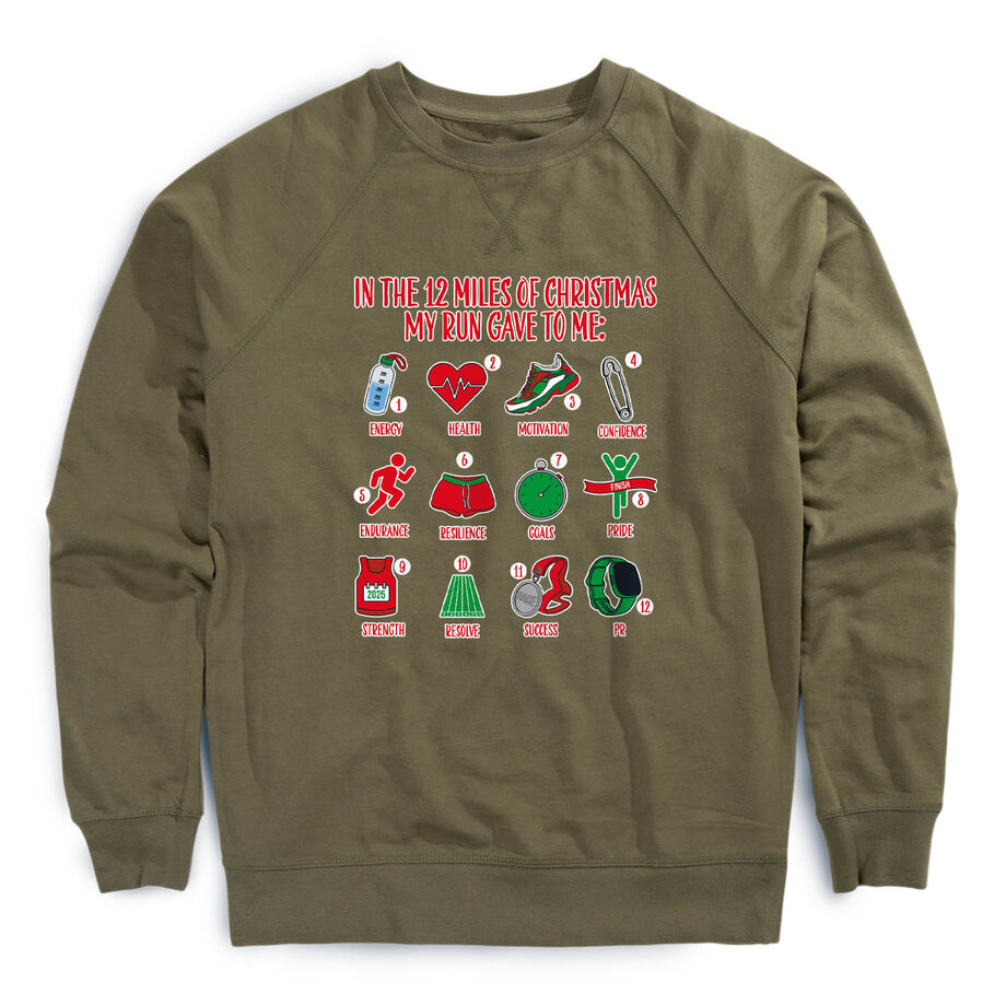 Running Raglan Crew Neck Sweatshirt - The 12 Miles of Christmas