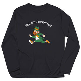 Men's Running Long Sleeve Performance Tee - Mile After Luckin Mile
