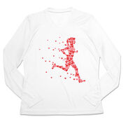 Women's Long Sleeve Tech Tee - Heartfelt Runner Girl