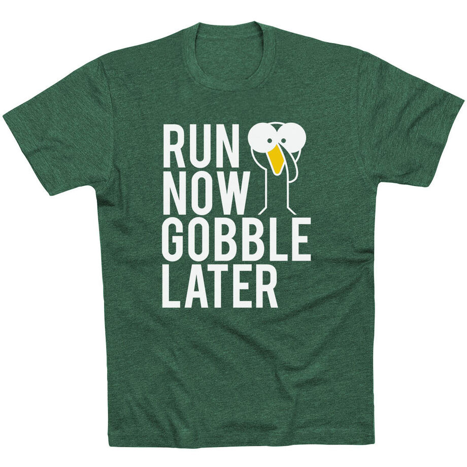 Running Short Sleeve T-Shirt - Run Now Gobble Later (Bold)