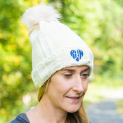 Running Embroidered Pom Pom Knit Hat - Love the Run