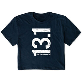 Running Short Sleeve Crop Tee - 13.1 Half Marathon Vertical