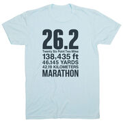 Running Short Sleeve T-Shirt - 26.2 Math Miles [Adult Small/Light Blue] - SS