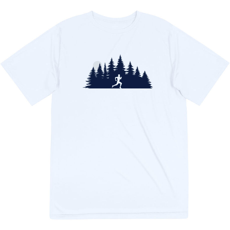 Men's Running Short Sleeve Performance Tee - Moonlit Run (Male)