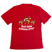 Women's Short Sleeve Tech Tee - Run Now Gobble Later Turkey Trot
