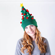 Happy Hatter Christmas Tree Knit Beanie Hat