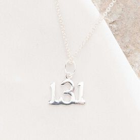 Sterling Silver 13.1 Half Marathon Necklace (Rounded)