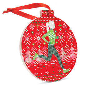 Running Round Ceramic Ornament - Christmas Sweater Run