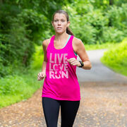 Women's Racerback Performance Tank Top - Live Love Run Silhouette