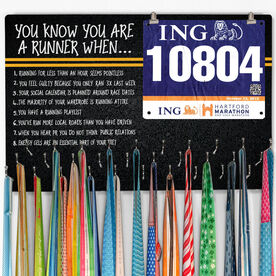 Running Large Hooked on Medals and Bib Hanger - You Know You're A Runner When