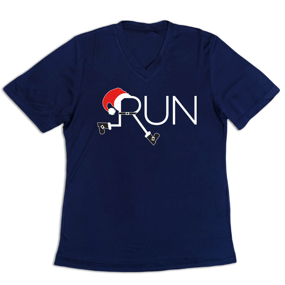 Women's Short Sleeve Tech Tee - Let's Run For Christmas
