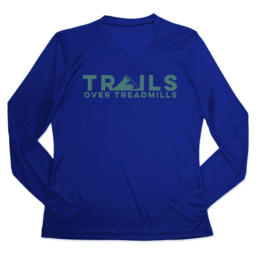 Women's Long Sleeve Tech Tee - Trails Over Treadmills