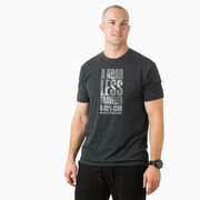 Running Short Sleeve T-Shirt - A Road Less Traveled - Marathoner