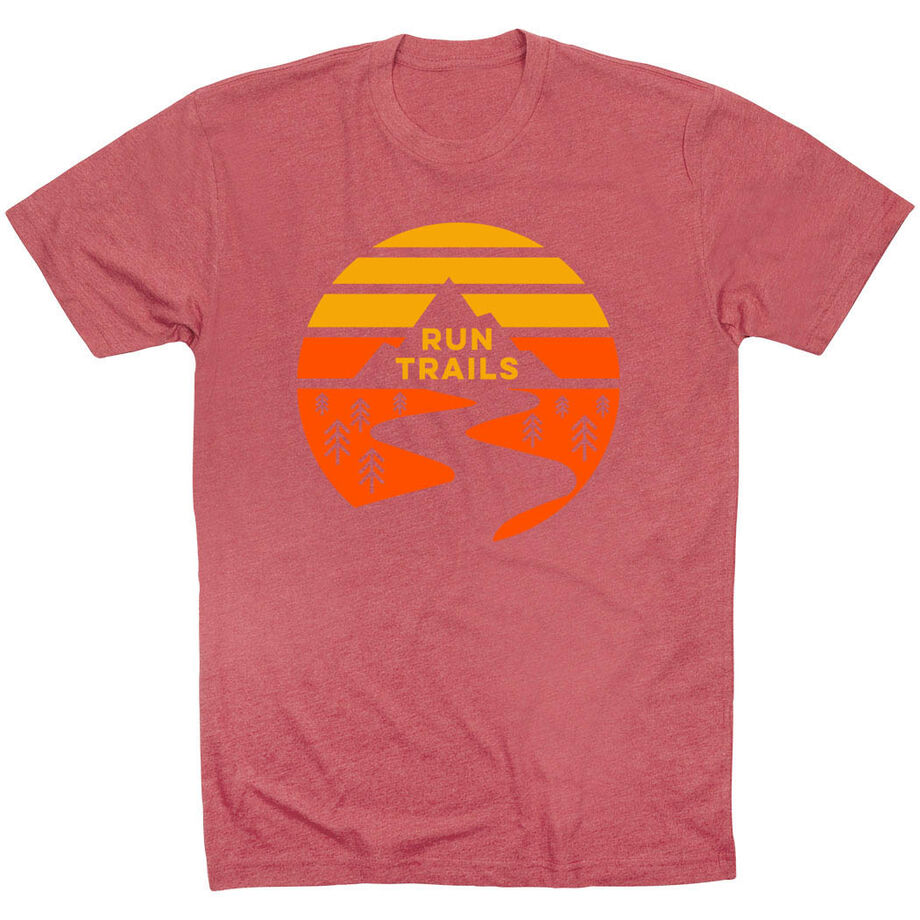 Running Short Sleeve T-Shirt - Run Trails Sunset