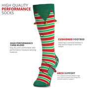 Running Woven Mid-Calf Socks - Jingle Bell