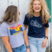 Running Short Sleeve Crop Tee - Happy Hour