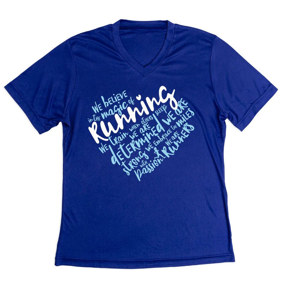 Women's Short Sleeve Tech Tee - Live Love Run Heart