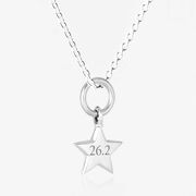 Sterling Silver 26.2 Star Marathon Necklace