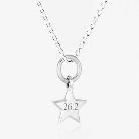 Sterling Silver 26.2 Star Marathon Necklace