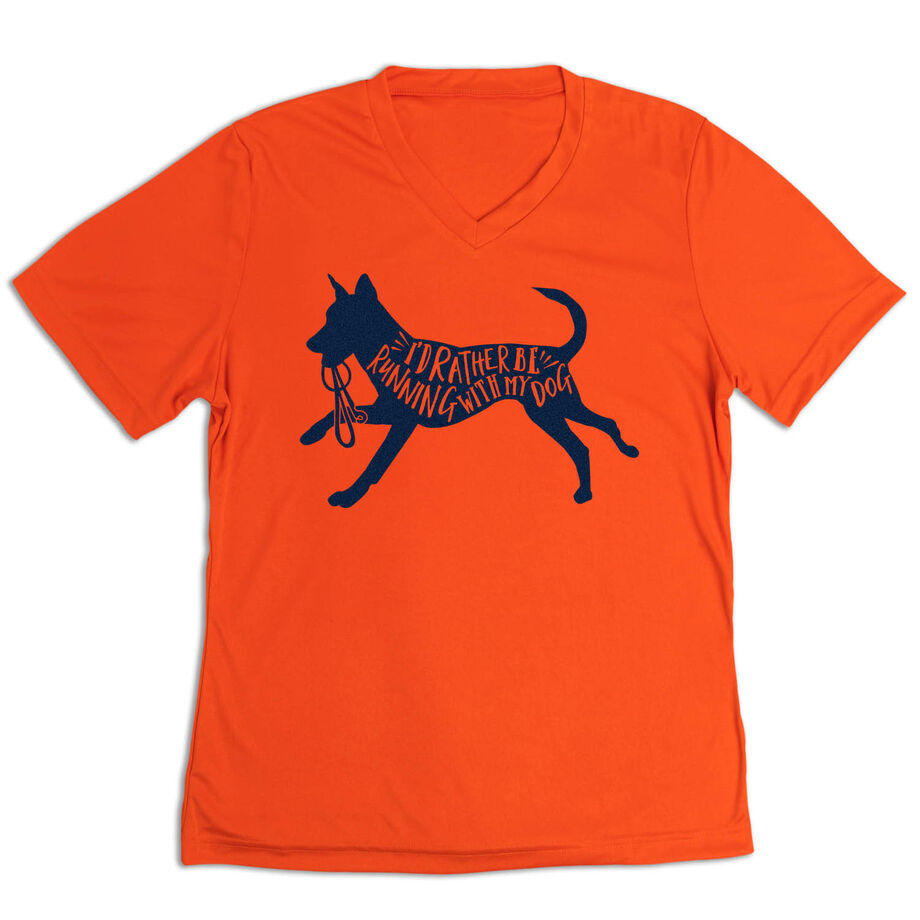 Women's Short Sleeve Tech Tee - I'd Rather Be Running with My Dog