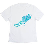 Women's Short Sleeve Tech Tee - Winged Foot Inspirational Words