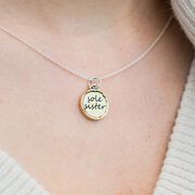 Livia Collection Brass and Sterling Silver Sole Sister Token Necklace
