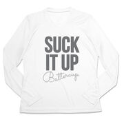 Women's Long Sleeve Tech Tee - Suck It Up Buttercup