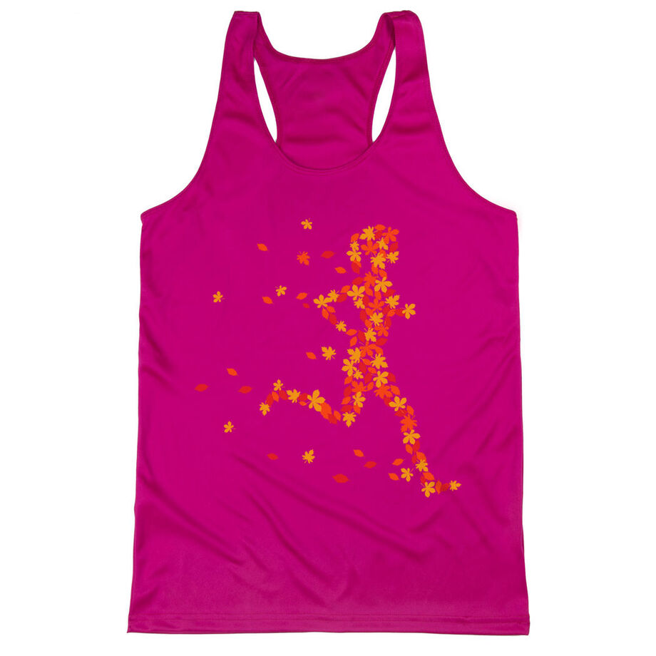 Women's Racerback Performance Tank Top - Autumn Runner Girl