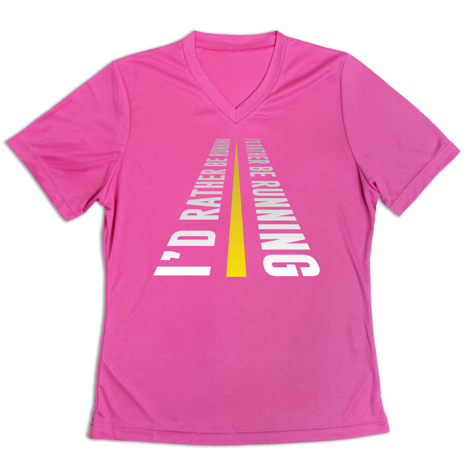Women's Short Sleeve Tech Tee - I'd Rather Be Running