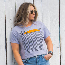 Running Short Sleeve Crop Tee - Chasing Sunsets