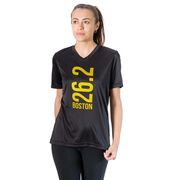 Women's Short Sleeve Tech Tee - Boston 26.2 Vertical