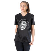 Women's Short Sleeve Tech Tee - Miles To Go Before I Sleep - Skull