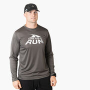 Men's Running Long Sleeve Performance Tee - Gone For a Run&reg; White Logo