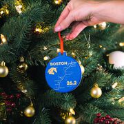 Running Round Ceramic Ornament - Boston 26.2 Route