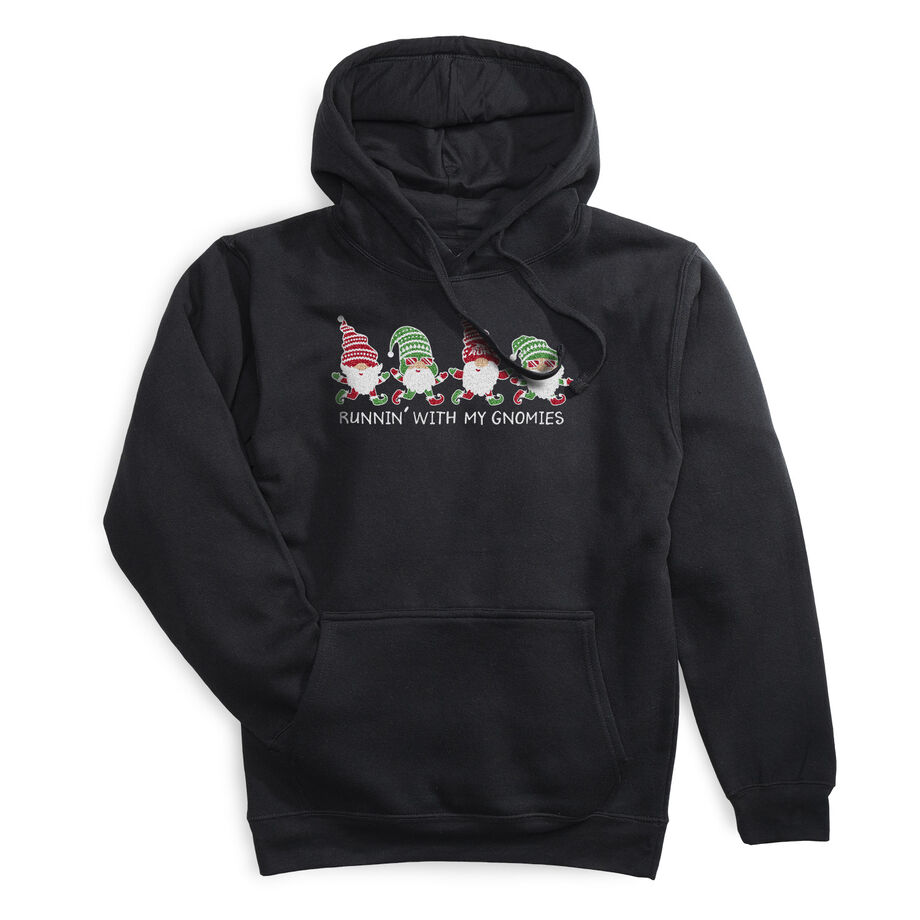 Statement Fleece Hoodie -  Runnin' With My Gnomies - Christmas