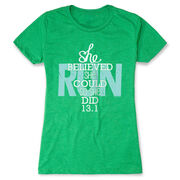 Women's Everyday Runners Tee She Believed She Could So She Did 13.1