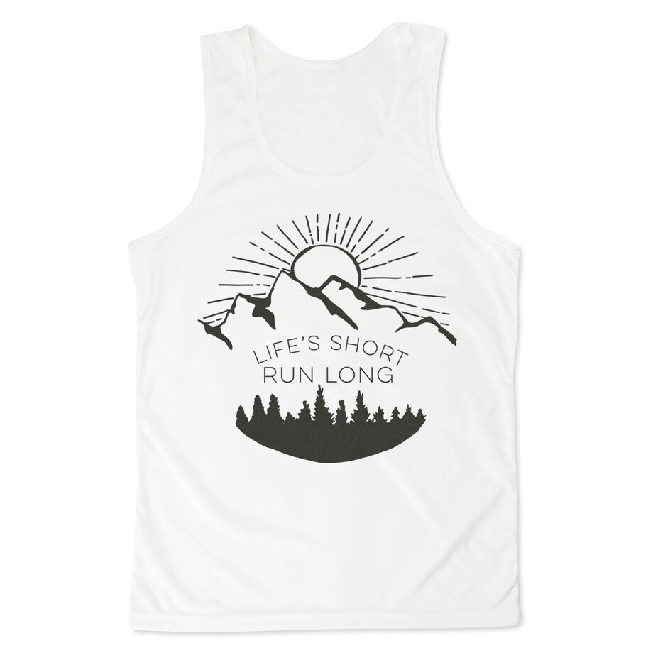 Men's Running Performance Tank Top - Life's Short Run Long (Mountains)