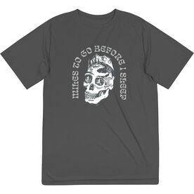 Men's Running Short Sleeve Performance Tee - Miles To Go Before I Sleep - Skull