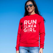 Running Raglan Crew Neck Pullover - Run Like A Girl® Road