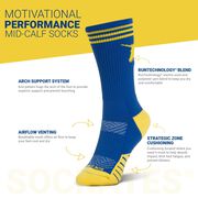 Socrates&reg; Mid-Calf Performance Socks - Run Strong