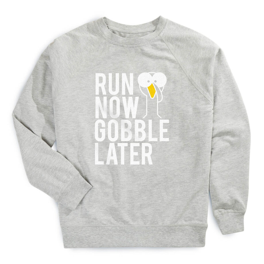 Running Raglan Crew Neck Pullover - Run Now Gobble Later (Bold)