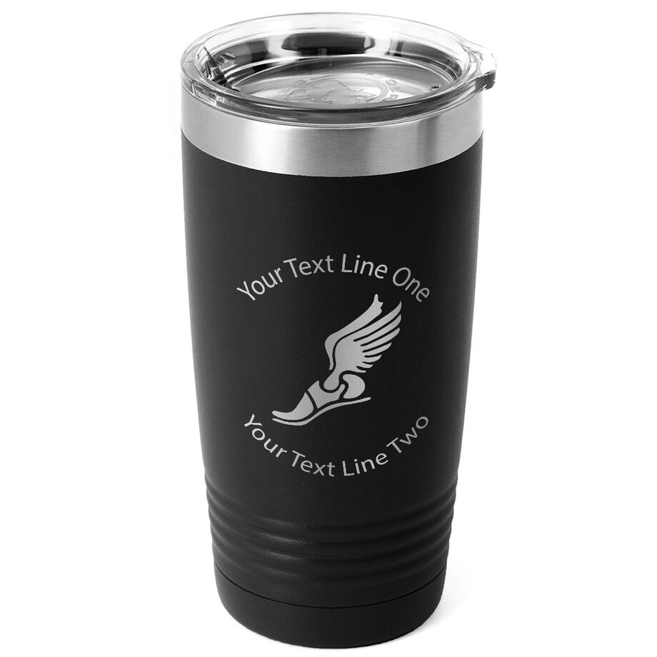 Track & Field 20 oz. Double Insulated Tumbler - Winged Foot Icon - Personalization Image